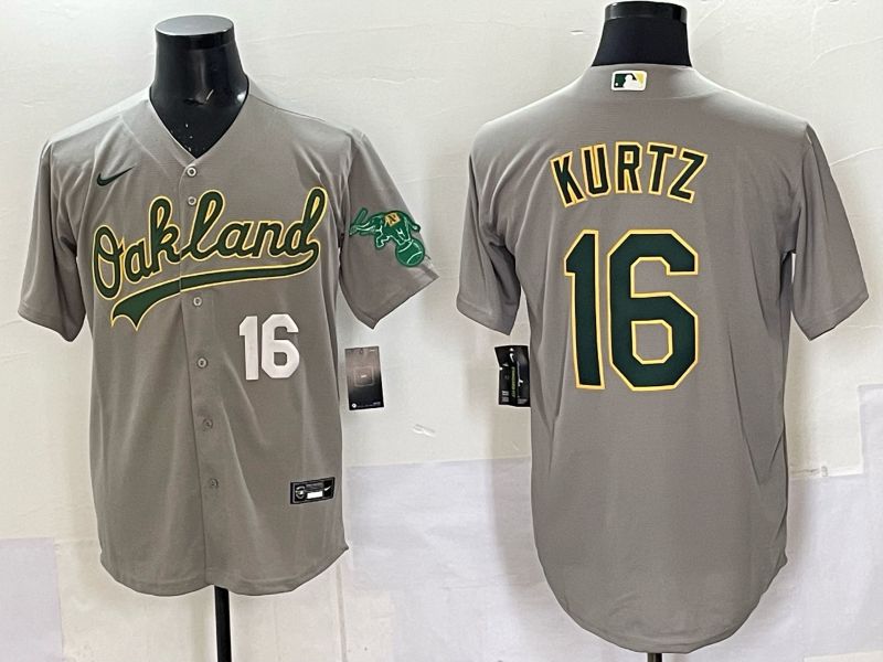 Men Oakland Athletics #16 Kurtz Grey Nike 2025 MLB Jersey 03->buffalo bills->NFL Jersey